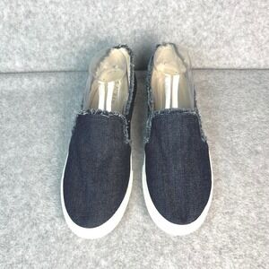Lauren Ralph Lauren Jinny‎ Fray Denim Slip On Sneakers Women Size 9.5B